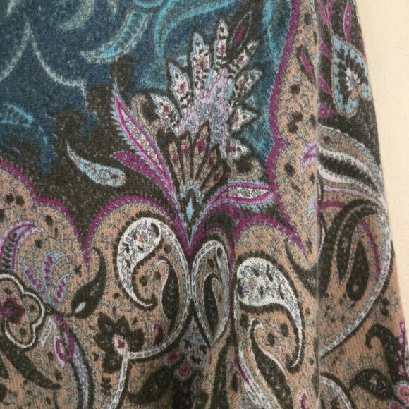 Talbots Cashmere Audry Sweater Paisley 3/4 Sleeve Size Mp - Picture 5 of 7